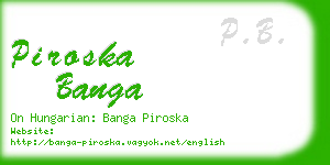 piroska banga business card